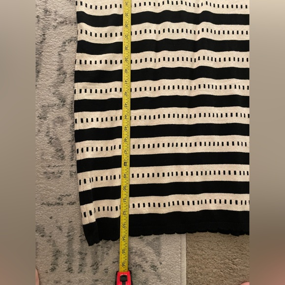 Lalavon🖤🤎 Black and cream tan Striped Knit Maxi midi Dress NWOT - Picture 10 of 15